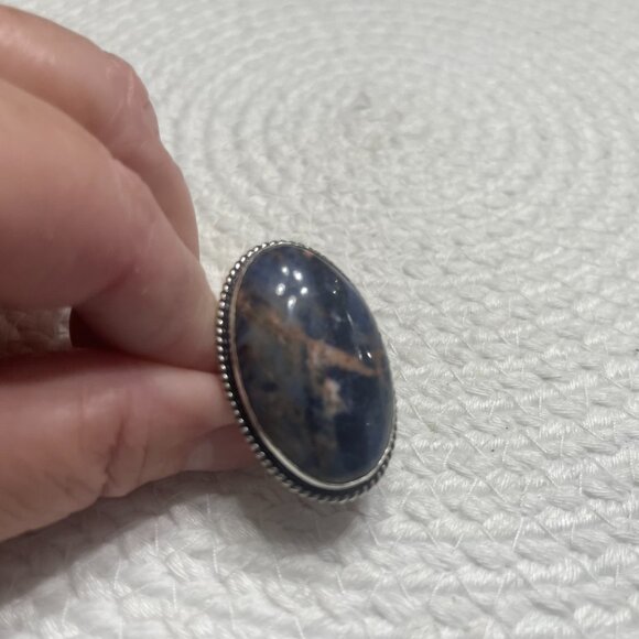 Gorgeous SODALITE Handmade Sterling 925 Ring Size 8.75 #18E - Picture 2 of 3